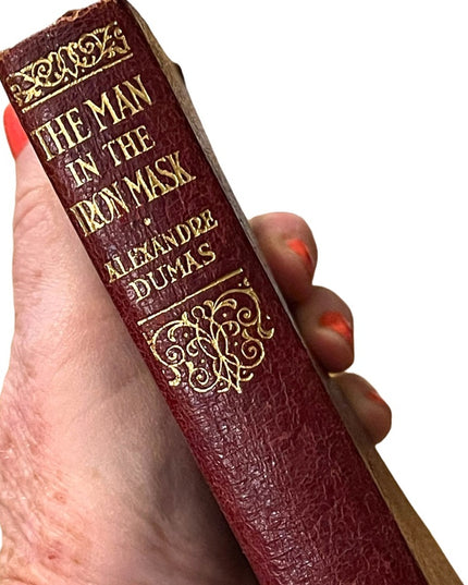 Antique  UK Collins Red Leather The Man In The Iron Mask Alexander Dumas Book