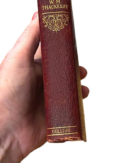 Antique 1920 UK Collins Red Leather Vanity Fair WM Thackeray Gold Letter book