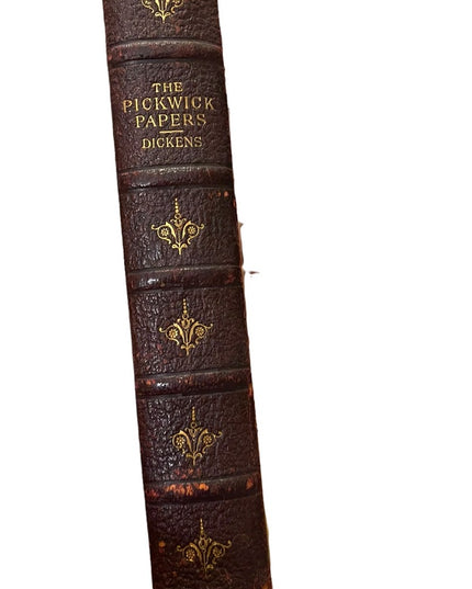 Antique 1885 G Routledge Brown Leather The Pickwick Papers Dickens gold gilt