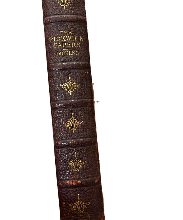 Antique 1885 G Routledge Brown Leather The Pickwick Papers Dickens gold gilt