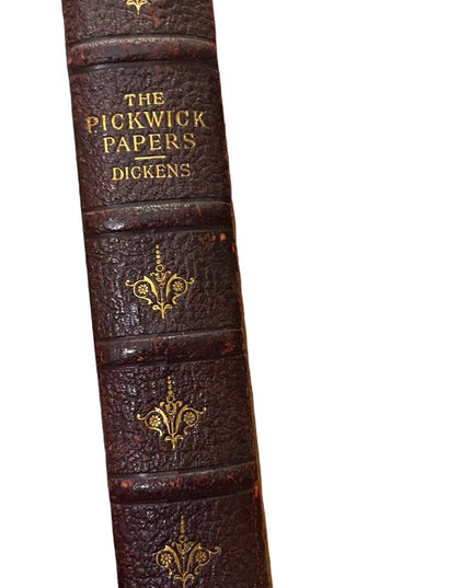 Antique 1885 G Routledge Brown Leather The Pickwick Papers Dickens gold gilt