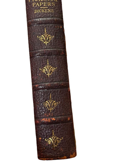 Antique 1885 G Routledge Brown Leather The Pickwick Papers Dickens gold gilt