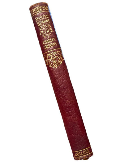 Antique 1920 Collins UK Master Humphreys Clock Charles Dickens Red Leather book