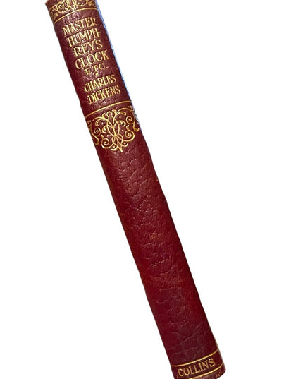Antique 1920 Collins UK Master Humphreys Clock Charles Dickens Red Leather book