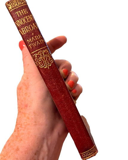 Antique 1920 Collins UK Book Red Leather The Innocent Abroad Mark Twain gold let