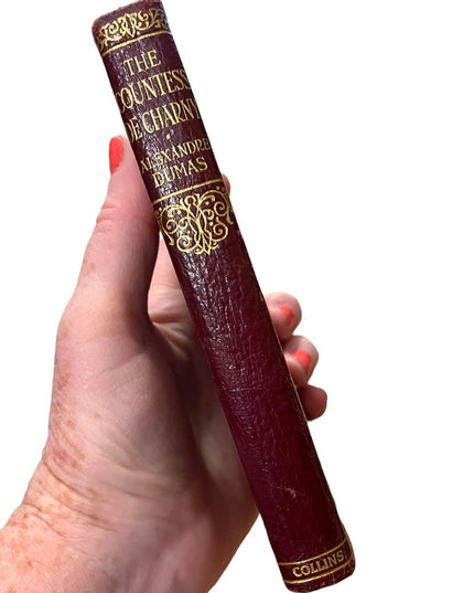 Antique Collims UK Red Leather 1920 The Countess De Charney Alexander Dumas Book