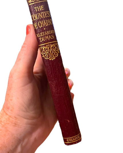 Antique Collims UK Red Leather 1920 The Countess De Charney Alexander Dumas Book