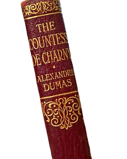 Antique Collims UK Red Leather 1920 The Countess De Charney Alexander Dumas Book