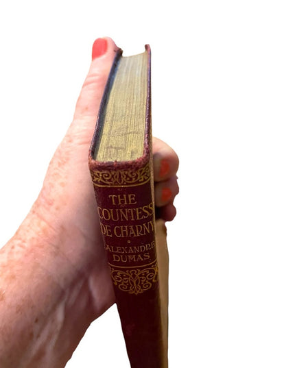 Antique Collims UK Red Leather 1920 The Countess De Charney Alexander Dumas Book