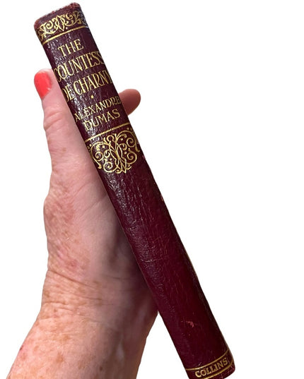 Antique Collims UK Red Leather 1920 The Countess De Charney Alexander Dumas Book