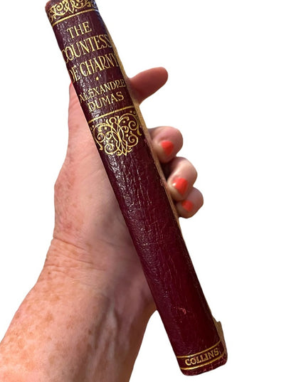 Antique Collims UK Red Leather 1920 The Countess De Charney Alexander Dumas Book