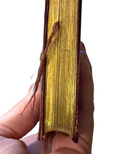 Antique 1920 UK Collins Red Leather Book Agnes Grey The Professor Poems Bronte
