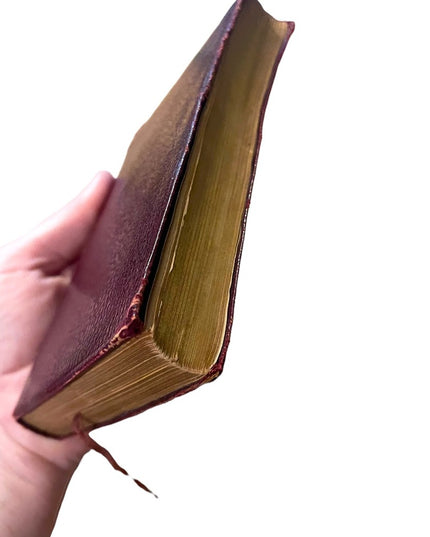 Antique 1920 UK Collins Red Leather Book Agnes Grey The Professor Poems Bronte