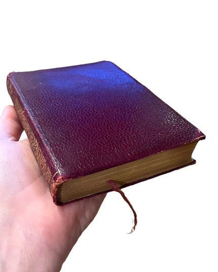 Antique 1920 UK Collins Red Leather Book Agnes Grey The Professor Poems Bronte