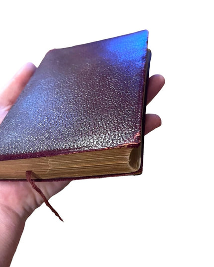 Antique 1920 UK Collins Red Leather Book Agnes Grey The Professor Poems Bronte