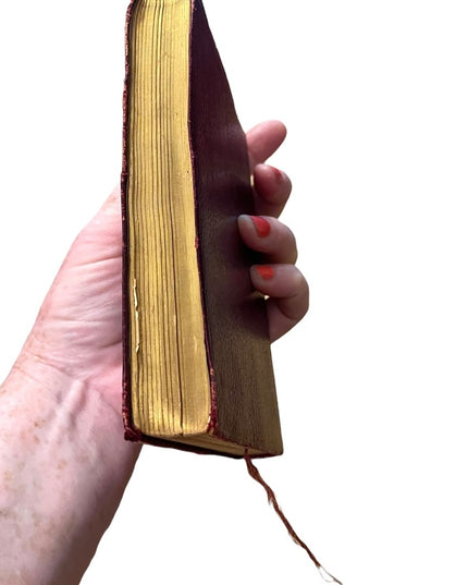 Antique 1920 UK Collins Red Leather Book Agnes Grey The Professor Poems Bronte