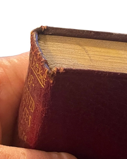 Antique 1920 Collins UK Red Leather book Reprinted Pieces Charles Dickens gold