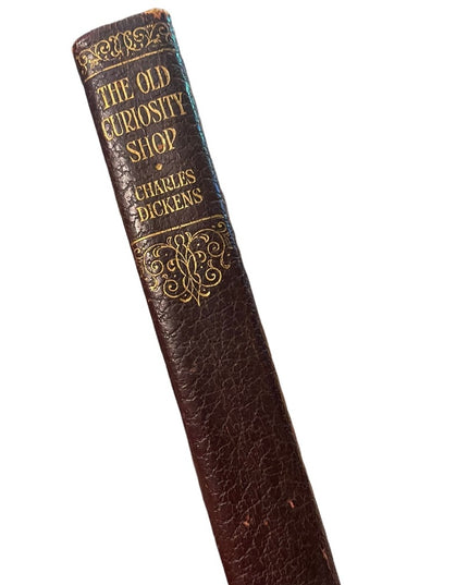 Antique UK collins 1920 Red Leather The Old Curiosity Shop Charles Dickens Gold