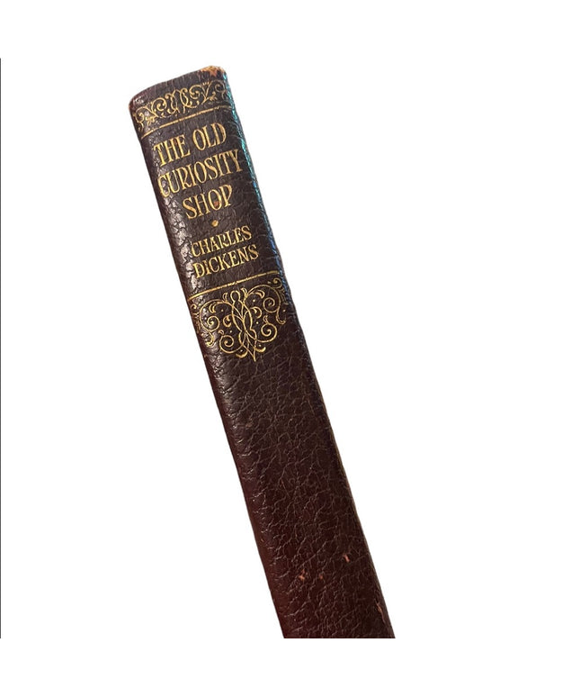 Antique UK collins 1920 Red Leather The Old Curiosity Shop Charles Dickens Gold