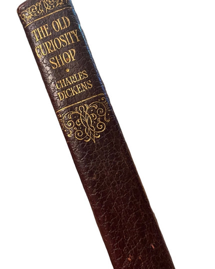 Antique UK collins 1920 Red Leather The Old Curiosity Shop Charles Dickens Gold