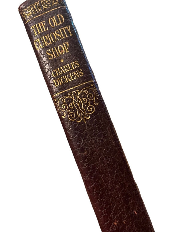 Antique UK collins 1920 Red Leather The Old Curiosity Shop Charles Dickens Gold