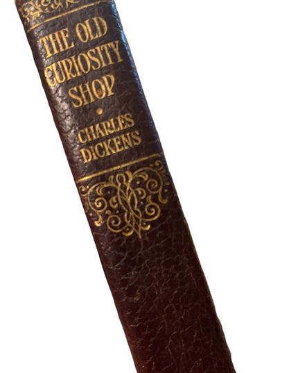 Antique UK collins 1920 Red Leather The Old Curiosity Shop Charles Dickens Gold