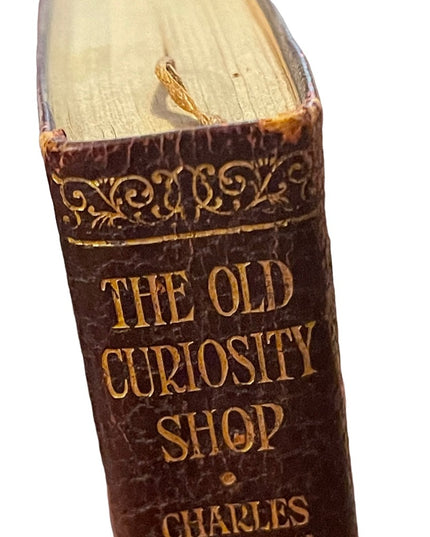 Antique UK collins 1920 Red Leather The Old Curiosity Shop Charles Dickens Gold