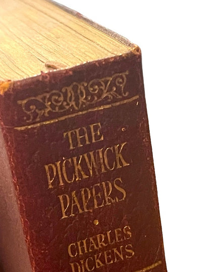 Antique 1920 UK Collins Red leather book The Pickwick Papers Charles Dickens