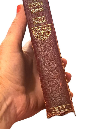 Antique 1920 UK Collins Red leather book The Pickwick Papers Charles Dickens