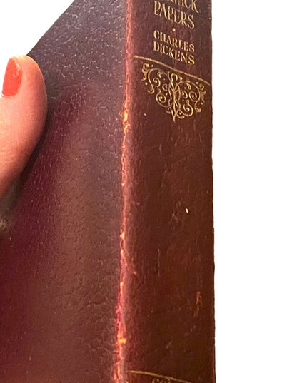 Antique 1920 UK Collins Red leather book The Pickwick Papers Charles Dickens