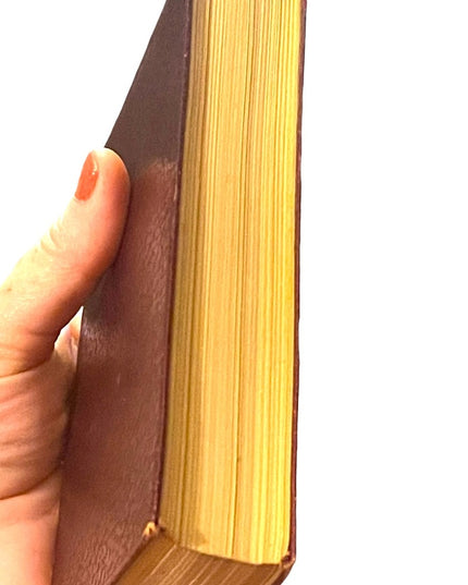 Antique 1920 Red leather book Collins Burnaby Rudge Charles Dickens gold letter