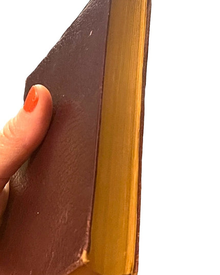 Antique 1920 Red leather book Collins Burnaby Rudge Charles Dickens gold letter
