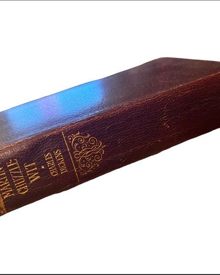 Antique 1908 Red Leather Collins UK Martin Chuzzlewit Charles Dickens gold let
