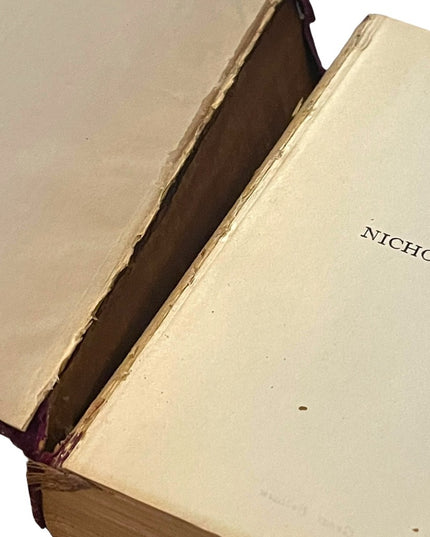 Antique 1908 UK Collins Red Leather book Nicholas Nickelby Charles Dickens RARE
