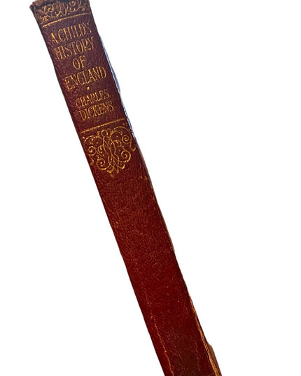 Antique 1920 Red Leather UK Collins A Childs History of England Charles Dickens
