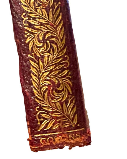 Antique 1908 Collins press Red leather Martin Chuzzlewit Gold letter book