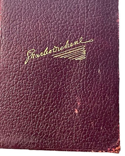 Antique 1908 Collins press Red leather Martin Chuzzlewit Gold letter book