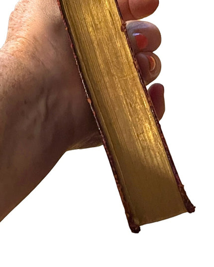 Antique 1908 Collins press Red leather Martin Chuzzlewit Gold letter book