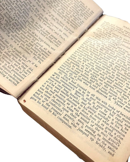 Antique 1908 Collins press Red leather Martin Chuzzlewit Gold letter book