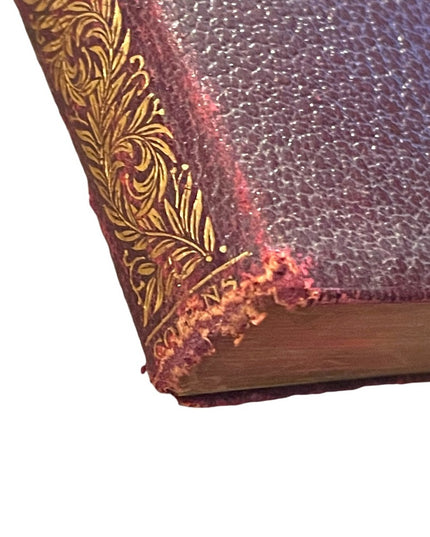 Antique 1908 Collins press Red leather Martin Chuzzlewit Gold letter book