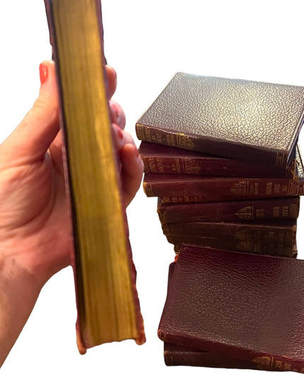 Antique 1908 Collins UK Red Leather Scenes Of Clerical Life George Elliot gold