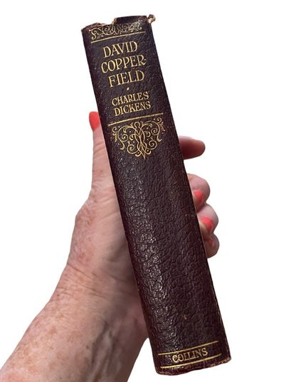 Antique 1920 Red Leather UK Collins David Copperfield Charles Dickens Book