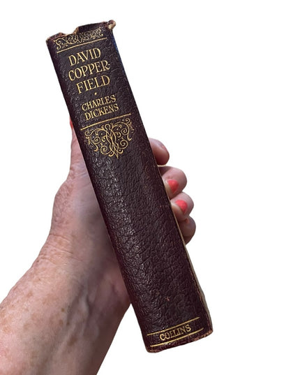Antique 1920 Red Leather UK Collins David Copperfield Charles Dickens Book