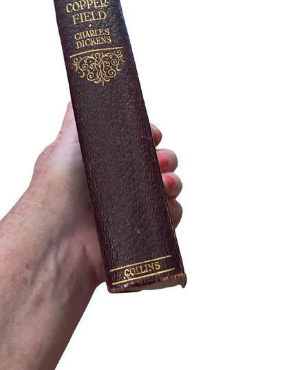 Antique 1920 Red Leather UK Collins David Copperfield Charles Dickens Book