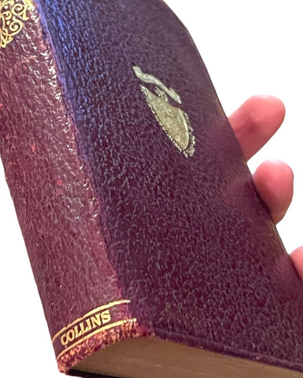 Antique 1920 Red Leather UK Collins Poetical Works of Robert Burns Gold Letter