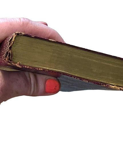 Antique 1920 Collins UK Red Leather book Lorna Doone RD Blackmore Gold letter