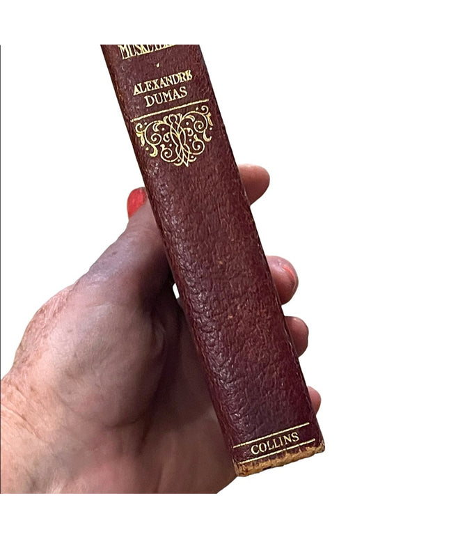 Antique 1920 red Leather Collins UK The Three Muskateers Alexander Dumas Gold
