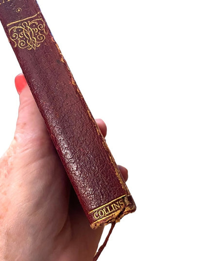 Antique Red Leather 1920 UK Collins Book Grimms Fairy Tales color illustrations