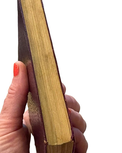 Antique Red Leather 1920 UK Collins Book Grimms Fairy Tales color illustrations