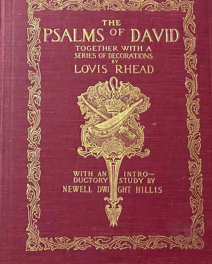 Antique 1900 Red Cloth The Psalms Of David Lovis Rhead gold letter  Book HC